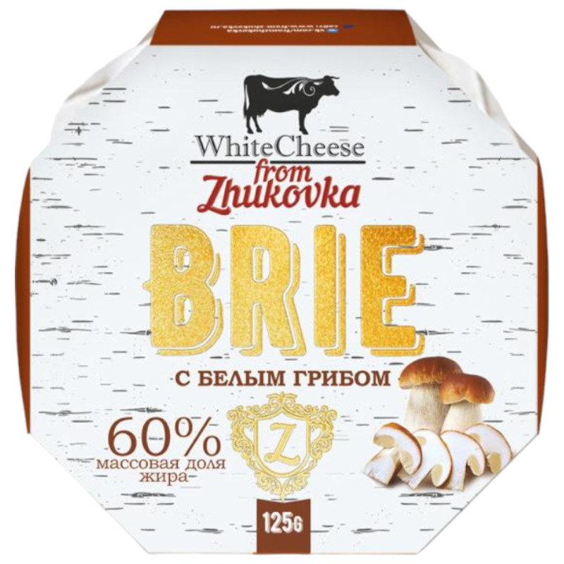Сыр White Cheese from Zhukovka Бри с белым грибом 60%, 125г — фото 1