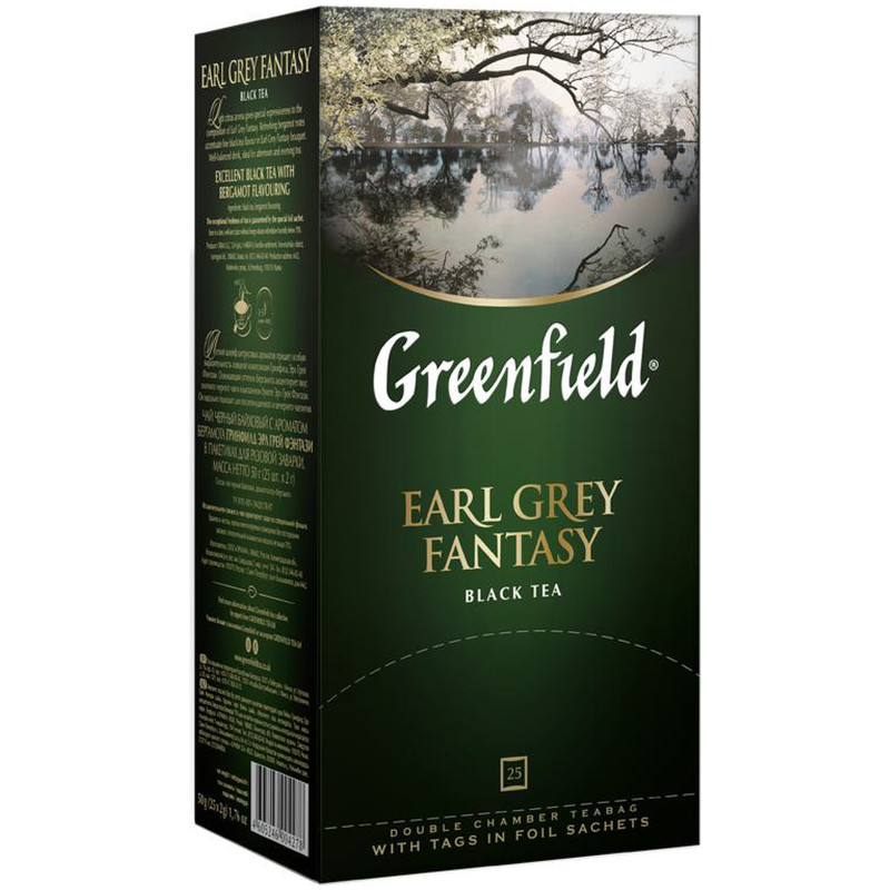 Чай Greenfield Earl Grey Fantasy чёрный в пакетиках, 25х2г — фото 2