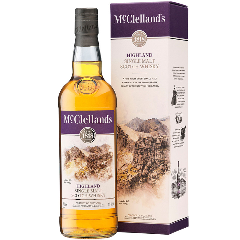 Виски Mcclelland's Highland 40% в подарочной упаковке, 700мл