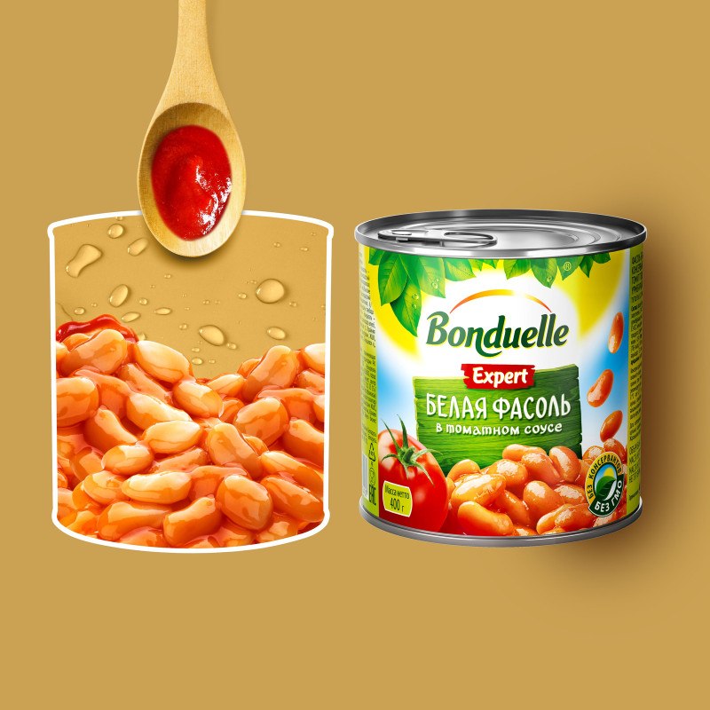 Фасоль белая Bonduelle Expert в томатном соусе, 400г — фото 3