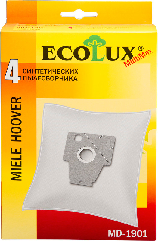 Мешок-пылесборник EcoLux синтетический для пылесосов Miele и Hoover MD1901, 4шт — фото 1