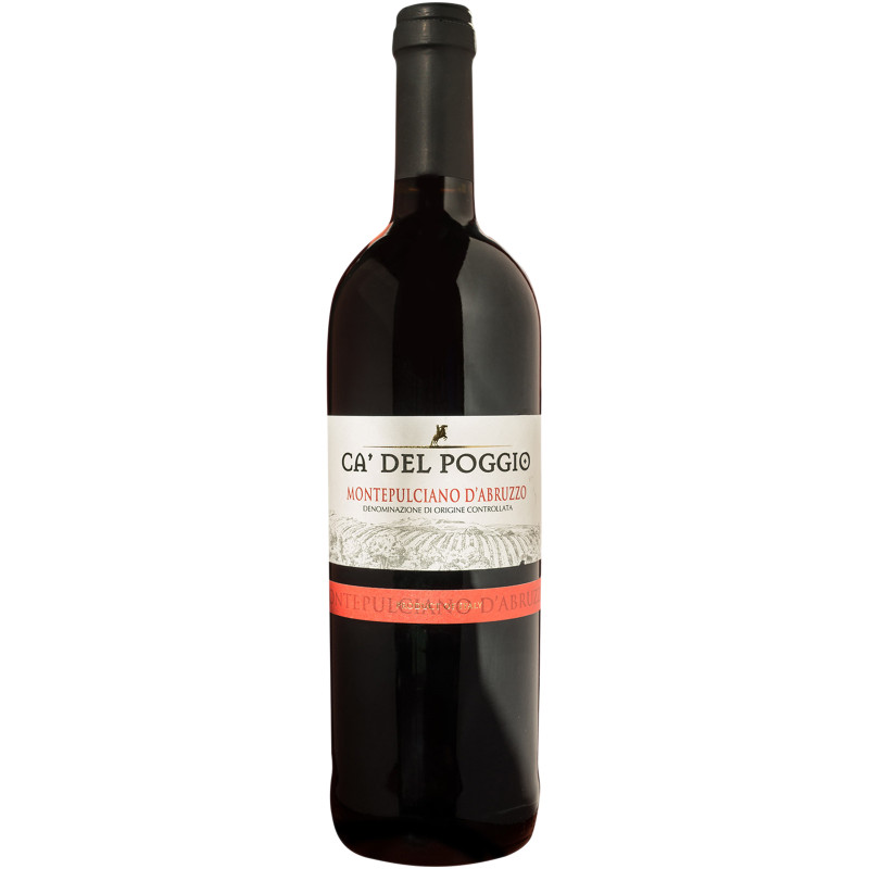 Вино Ca'Del Poggio Montepulciano d'Abruzzo DOC красное сухое 12.5%, 750мл