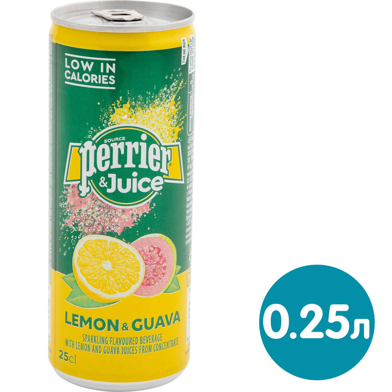 Напиток безалкогольный Perrier лимон-гуава газированный, 250мл — фото 3