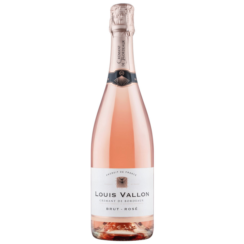 Игристое вино Louis Vallon Cremant de Bordeaux AOC Brut Rose выдержанное розовое брют, 750мл