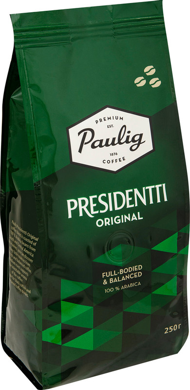 Кофе Paulig Presidentti Original в зёрнах, 250г