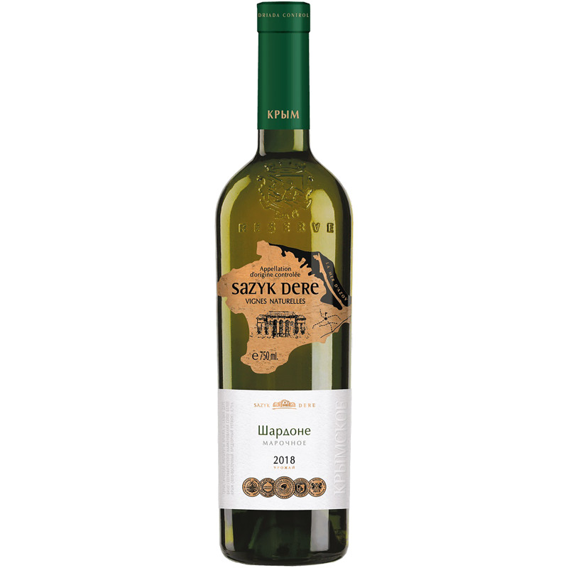 Вино Sazyk Dere Шардоне белое сухое 13%, 750мл