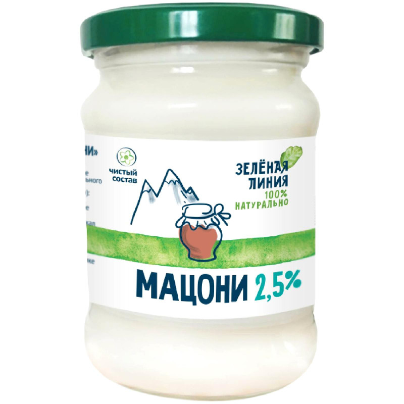 Мацони продукт кисломолочный 2.5% Зелёная Линия, 230мл
