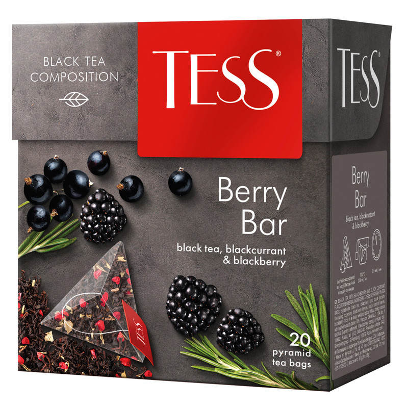 Чай Tess Berry Bar чёрный в пирамидках, 20х1.8г — фото 2