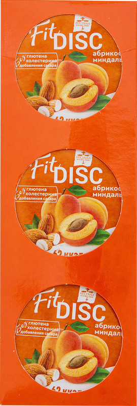 Снэк Fit Disc фруктово-ореховый с абрикосом и миндалём, 3х25г — фото 2