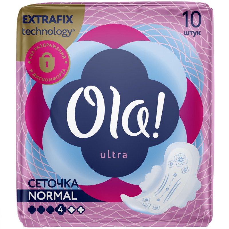 Прокладки Ola Ultra Normal бархатистая сеточка, 10шт