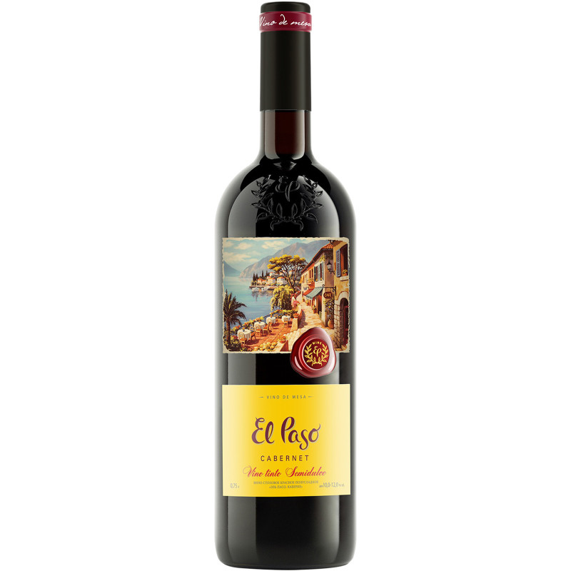 Вино El Paso Cabernet красное полусладкое 10-12%, 750мл