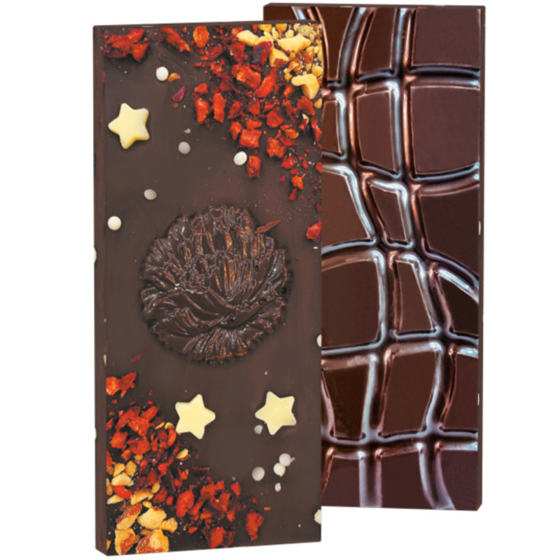 Шоколад Jean Rene Limited Edition без сахара с ягодами и орехами тёмный 68%, 50г — фото 2