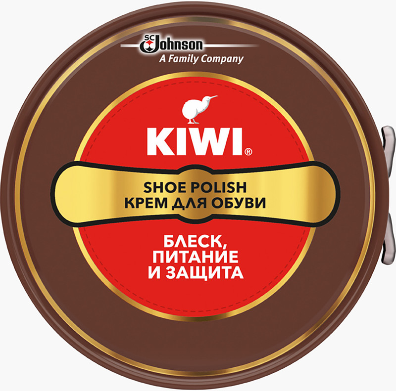 Крем для обуви Kiwi Shoe Polish коричневый классический, 50мл — фото 2