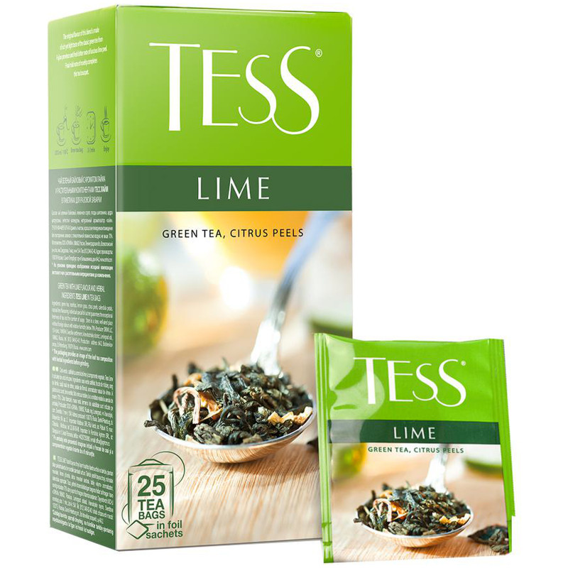Чай Tess Лайм зелёный в пакетиках, 25х1.5г — фото 3