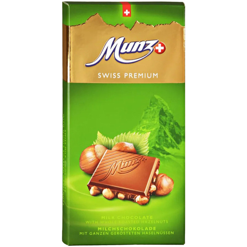 Шоколад молочный Munz с обжаренным фундуком, 100г