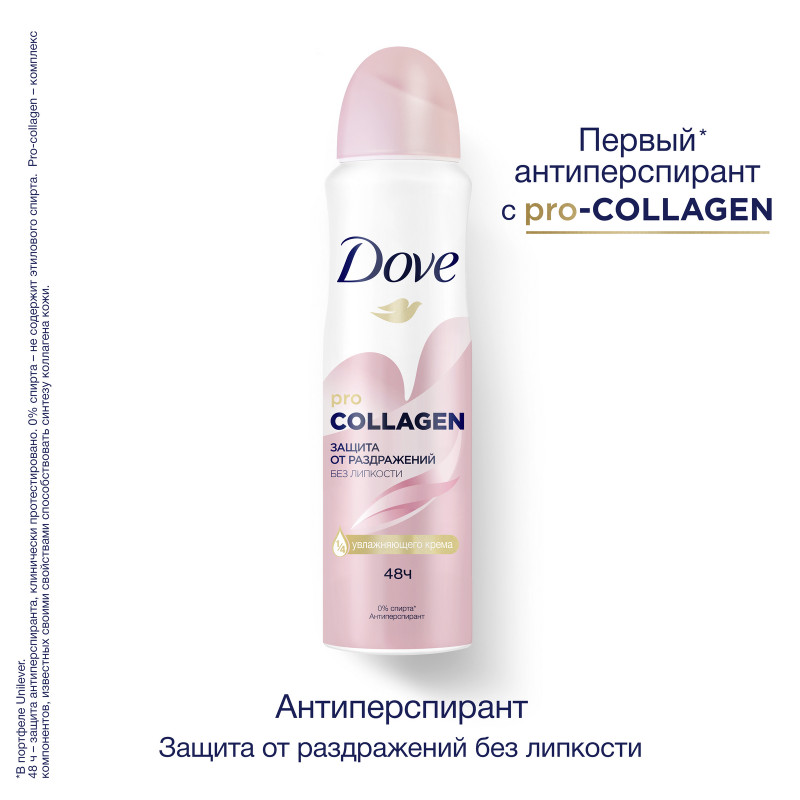 Антиперспирант Dove Pro-Collagen аэрозоль, 150мл — фото 2