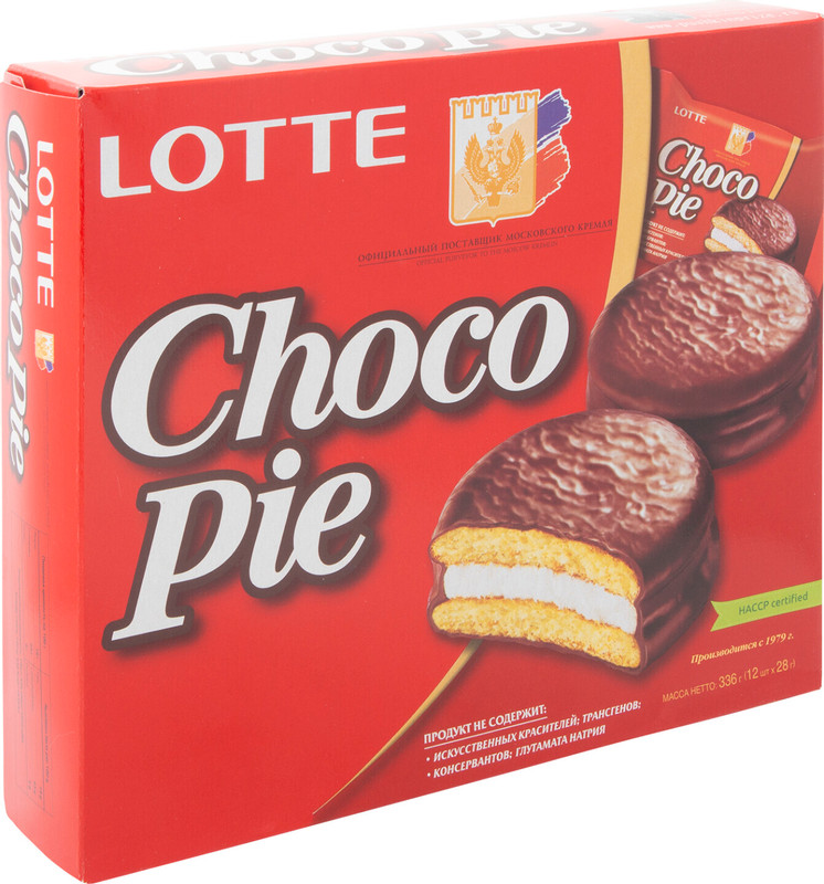 Печенье Lotte Choco Pie прослоёное глазированное, 336г — фото 1