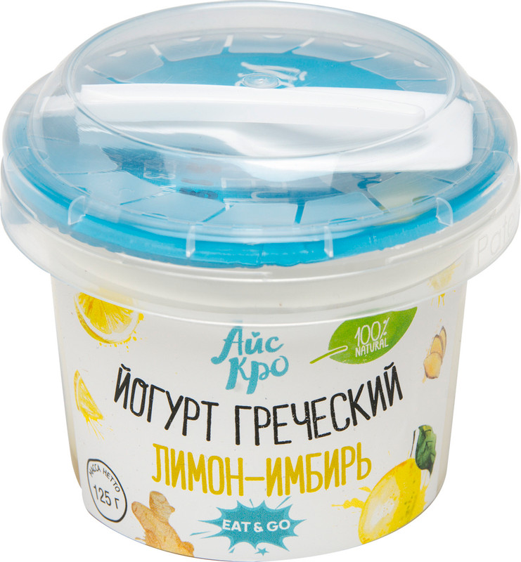 Йогурт Icecro греческий лимон-имбирь 3%, 125г