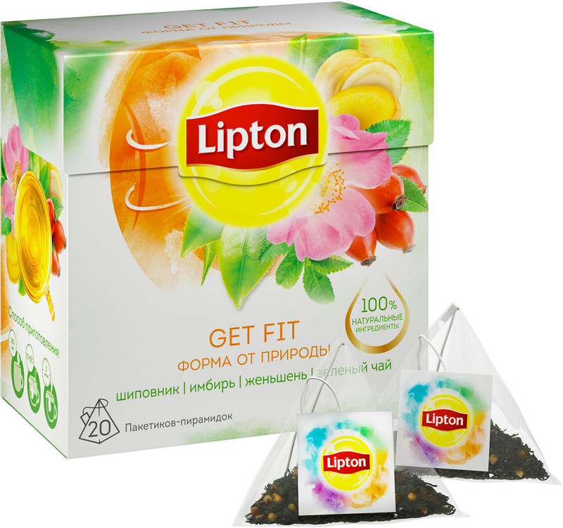 Чай Lipton Energy Surge зелёный с гуараной, кардамоном и лакрицей в пирамидках, 20x1.8г — фото 2