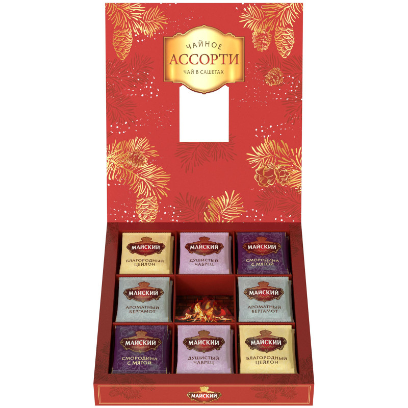 Чай Майский Праздничные традиции чайное ассорти в пакетиках, 32x2г — фото 2