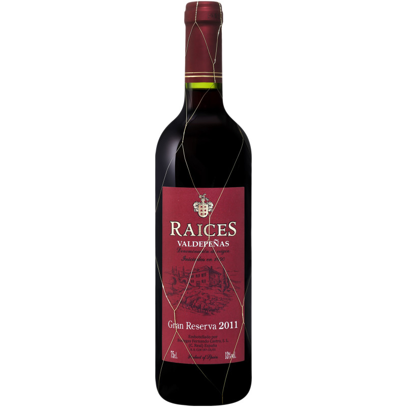 Вино Raices Gran Reserva Valdepenas DO красное сухое 13%, 750мл