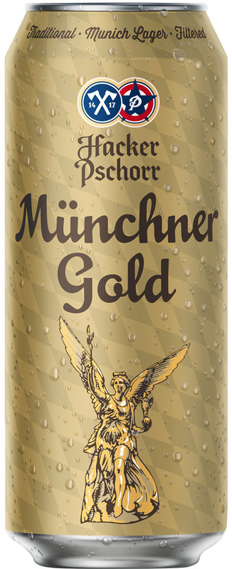 Пиво Hacker Pschorr Мюнхнер золотое светлое 5.5%, 500мл
