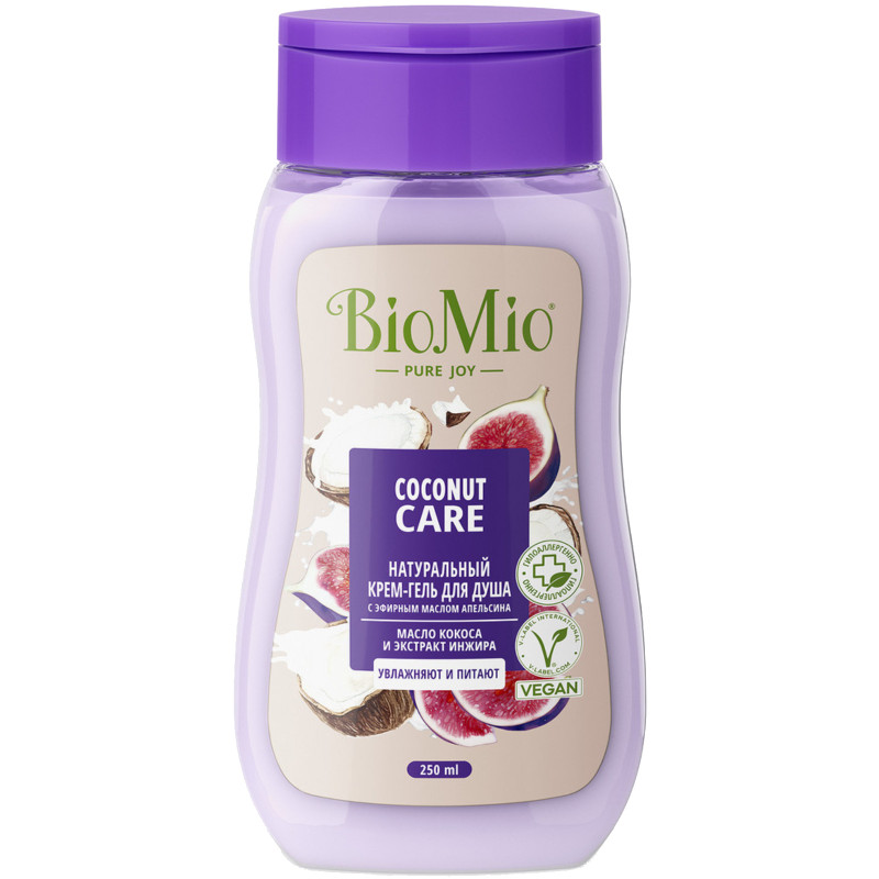 Гель BioMio Bio Shower Gel натуральный для душа с экстрактом инжира и маслом кокоса, 250мл