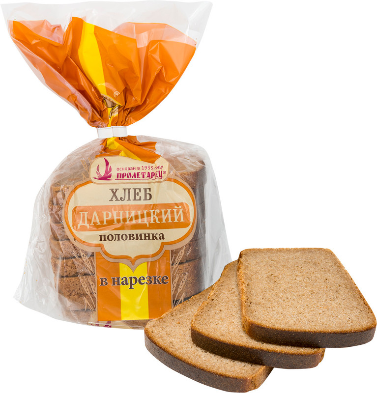Хлеб Пролетарец Дарницкий половинка нарезка, 350г — фото 4