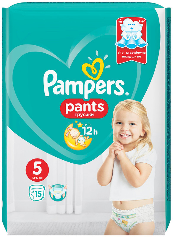 Подгузники-трусики Pampers Pants р.5 12-17кг, 15шт — фото 1