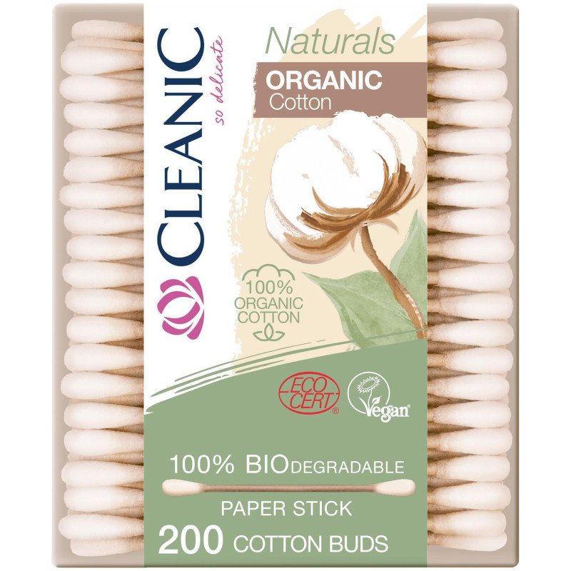 Ватные палочки Cleanic Naturals Organic Cotton косметические, 200шт — фото 1