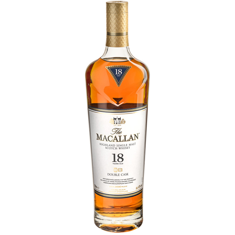 Виски The Macallan Дабл каск 18-летний шотландский односолодовый 43% в подарочной упаковке, 700мл — фото 1