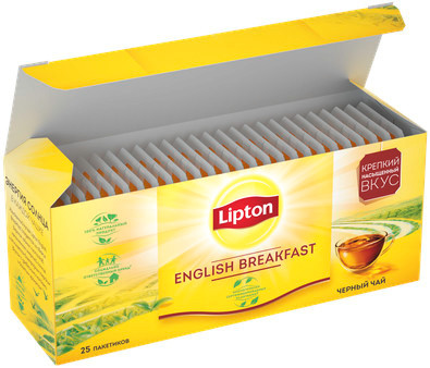 Чай Lipton Английский завтрак чёрный байховый в пакетиках, 25х2г — фото 2