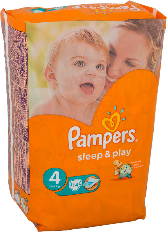 Подгузники Pampers Sleep&Play Maxi р.4 8-14кг, 14шт
