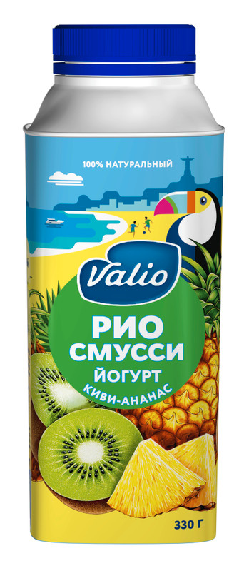 Йогурт Viola питьевой смусси киви-ананас 1.9%, 330мл — фото 1