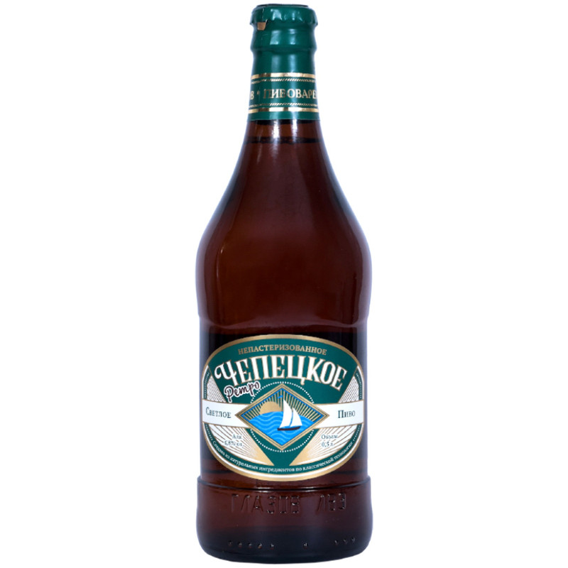 Пиво Чепецкое Ретро светлое непастеризованное 4.8%, 500мл