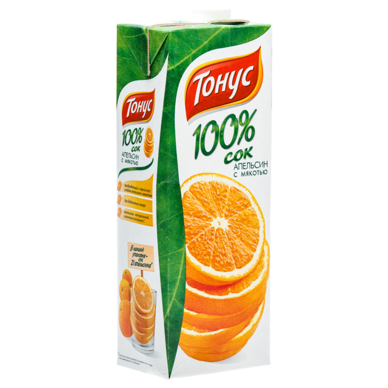 Сок Тонус Апельсиновый с мякотью, 1.45л — фото 1