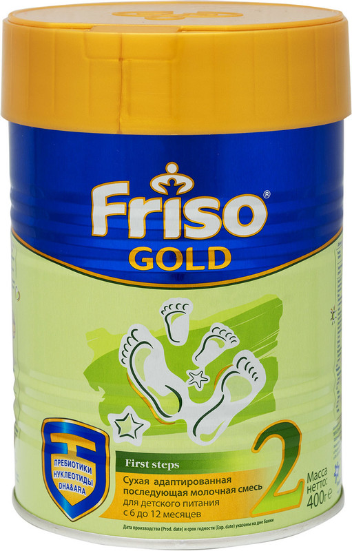 Смесь Friso Gold 2 молочная с пребиотиками с 6 до 12 месяцев, 400г