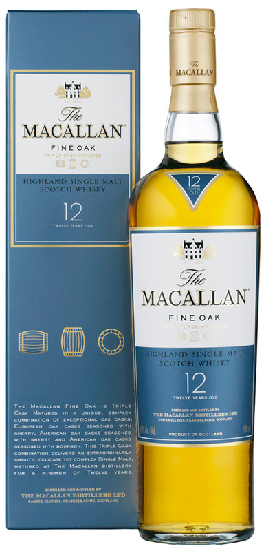 Виски Macallan Файн Оак 12-летний 40% в подарочной упаковке, 700мл