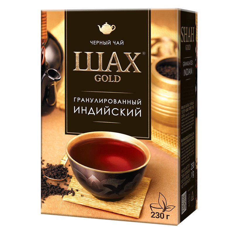 Чай Шах Gold чёрный байховый индийский гранулированный, 230г — фото 1