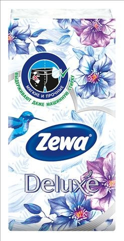 Платки носовые бумажные Zewa Deluxe Design, 10x6шт — фото 3