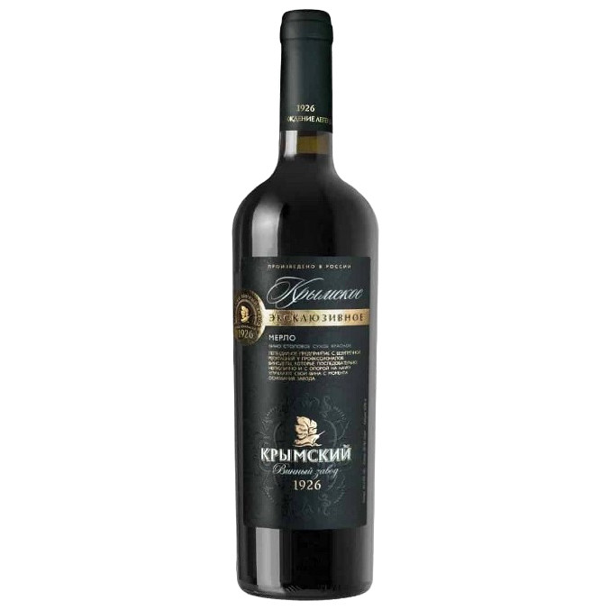 Вино Крымское Эксклюзивное Мерло красное сухое 10-12%, 750мл