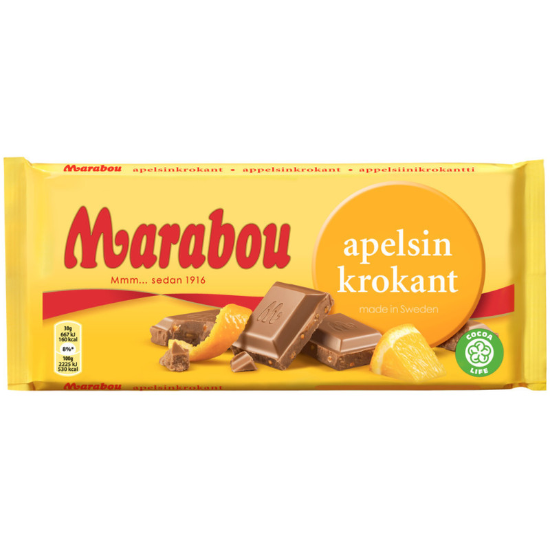 Шоколад Marabou Апельсин Карамель молочный, 200г
