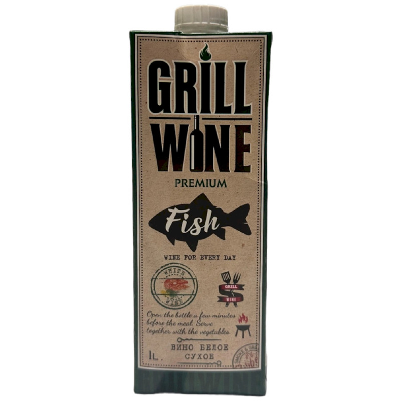 Вино Grillwine Premium Fish белое сухое 9-11%, 1л