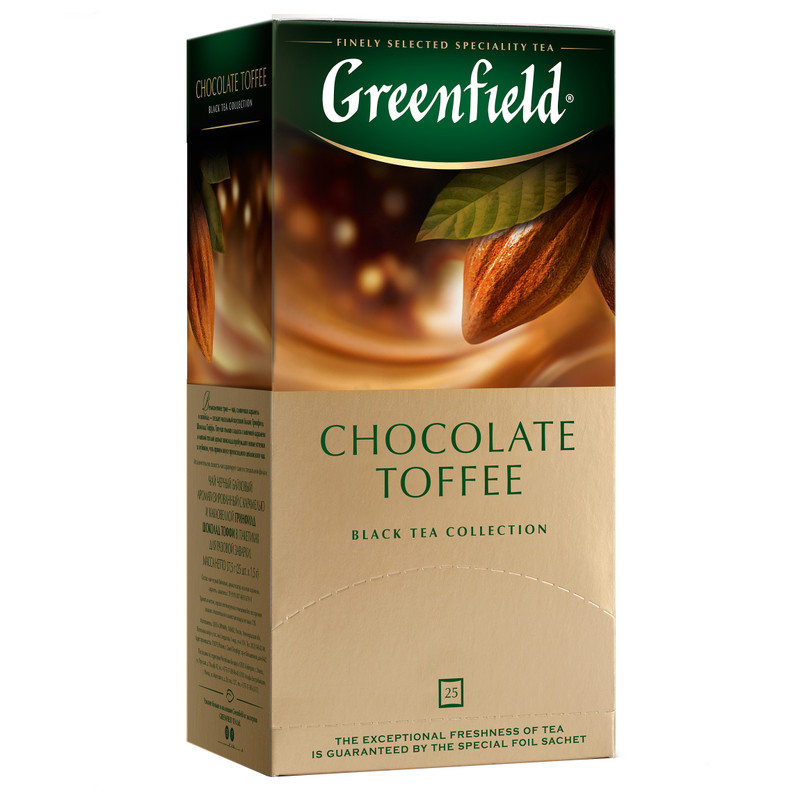Чай Greenfield Шоколад-тоффи чёрный в пакетиках, 25х1.5г — фото 2