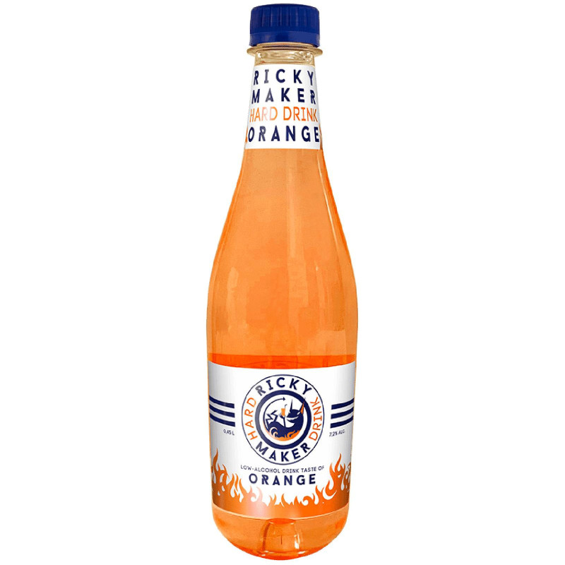 Напиток Ricky Maker Orange слабоалкогольный газированный 7.2%, 450мл