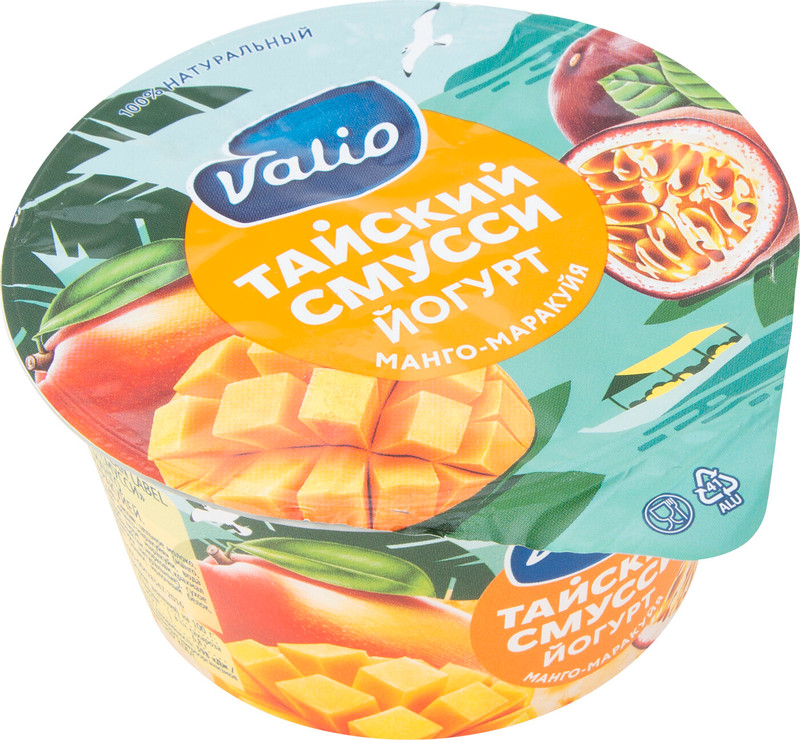 Йогурт Valio Тайский смусси манго-маракуйя 2.6%, 140г — фото 1