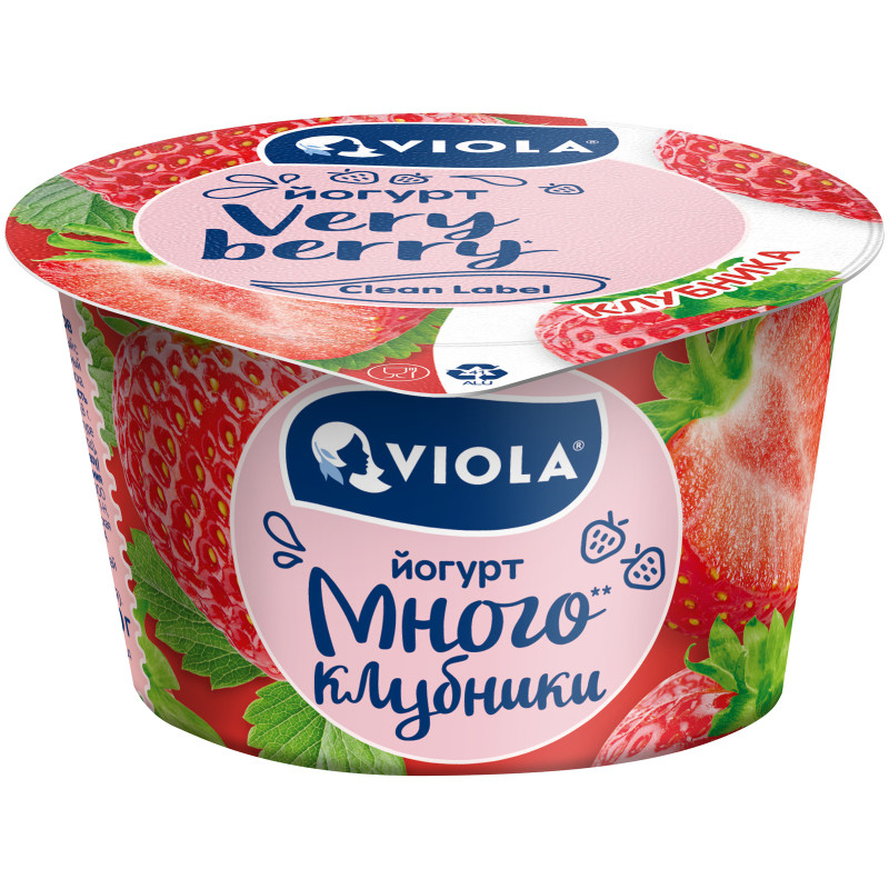 Йогурт Viola Very Berry клубника 2.6%, 180г - купить с доставкой в Москве вПерекрёстке