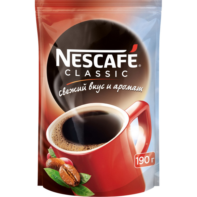 Кофе Nescafé Classic натуральный растворимый гранулированный, 190г