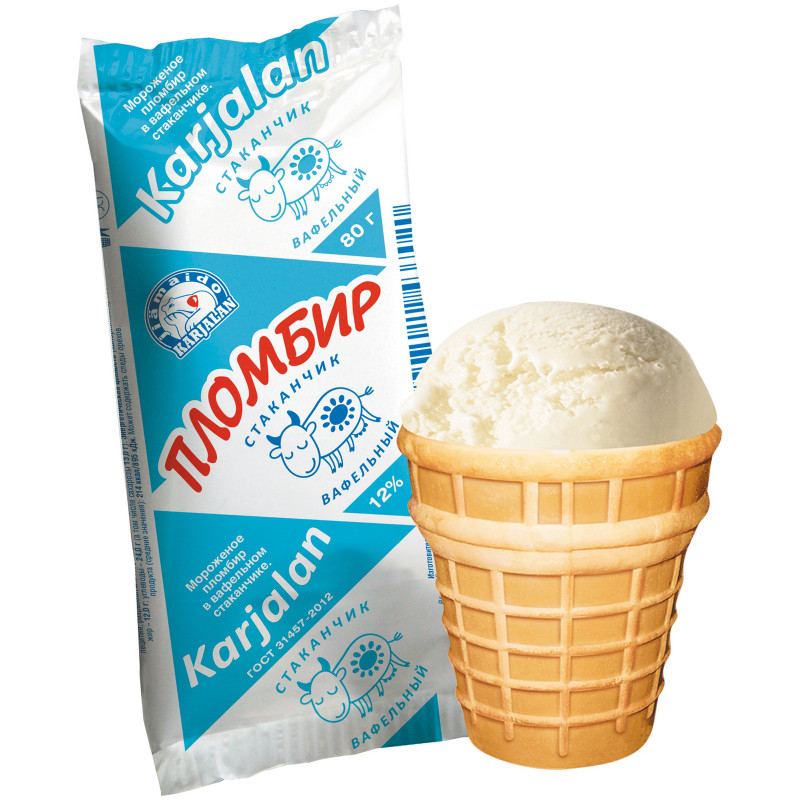 Пломбир Мороженое Карелии ванильный стаканчик 12%, 80г — фото 1