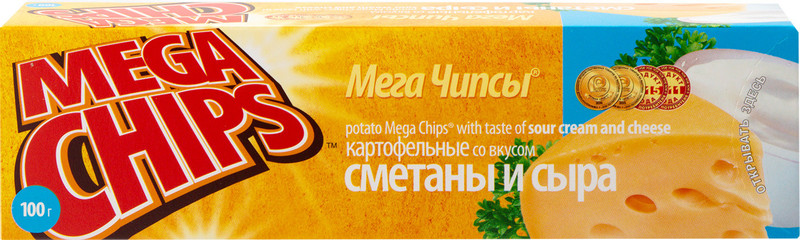 Чипсы картофельные Mega Chips со вкусом сметаны и сыра, 100г — фото 3